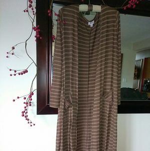 EUC Lularoe Large Sarah Duster, brown & tan